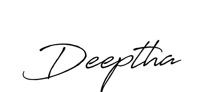 Make a beautiful signature design for name Deeptha. With this signature (Antro_Vectra_Bolder) style, you can create a handwritten signature for free. Deeptha signature style 7 images and pictures png