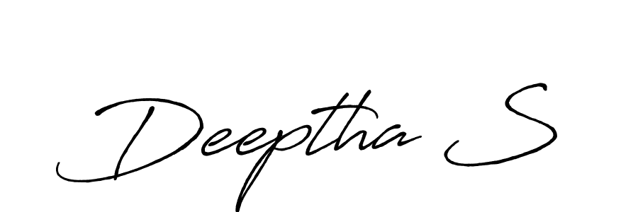 It looks lik you need a new signature style for name Deeptha S. Design unique handwritten (Antro_Vectra_Bolder) signature with our free signature maker in just a few clicks. Deeptha S signature style 7 images and pictures png