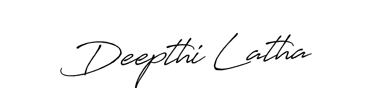 How to make Deepthi Latha name signature. Use Antro_Vectra_Bolder style for creating short signs online. This is the latest handwritten sign. Deepthi Latha signature style 7 images and pictures png