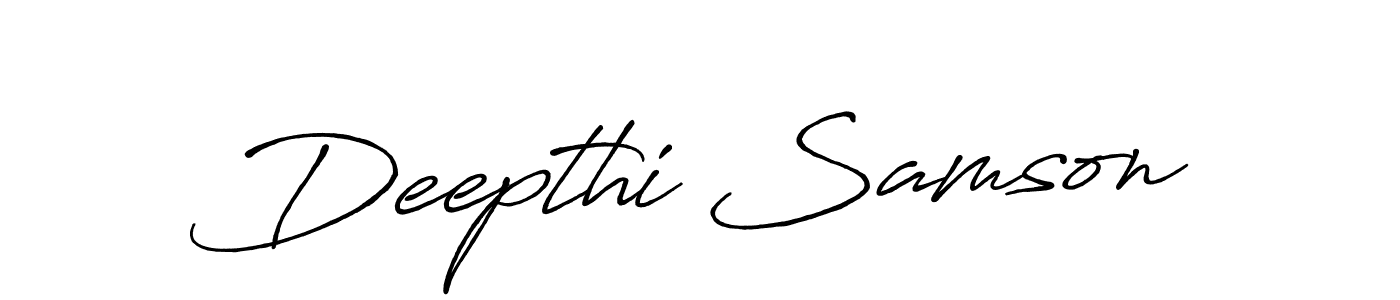 Create a beautiful signature design for name Deepthi Samson. With this signature (Antro_Vectra_Bolder) fonts, you can make a handwritten signature for free. Deepthi Samson signature style 7 images and pictures png