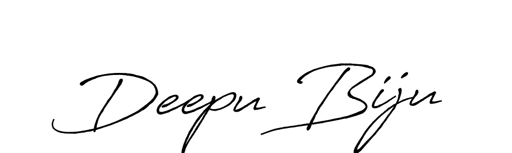 How to make Deepu Biju signature? Antro_Vectra_Bolder is a professional autograph style. Create handwritten signature for Deepu Biju name. Deepu Biju signature style 7 images and pictures png