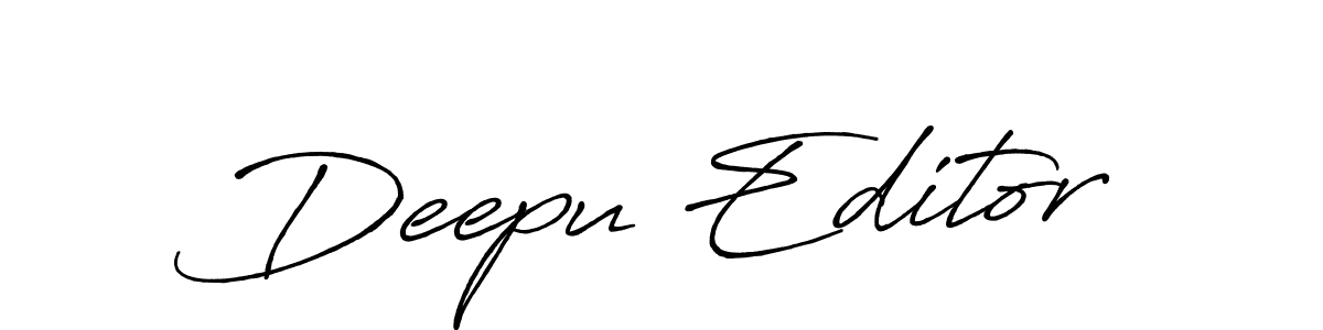 It looks lik you need a new signature style for name Deepu Editor. Design unique handwritten (Antro_Vectra_Bolder) signature with our free signature maker in just a few clicks. Deepu Editor signature style 7 images and pictures png