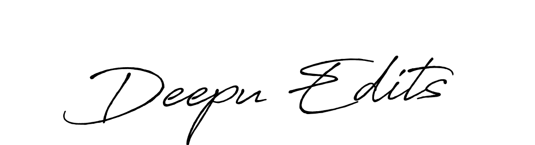 Make a beautiful signature design for name Deepu Edits. With this signature (Antro_Vectra_Bolder) style, you can create a handwritten signature for free. Deepu Edits signature style 7 images and pictures png