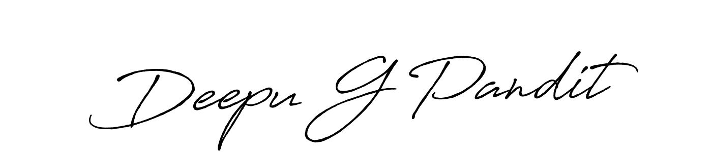 Also we have Deepu G Pandit name is the best signature style. Create professional handwritten signature collection using Antro_Vectra_Bolder autograph style. Deepu G Pandit signature style 7 images and pictures png