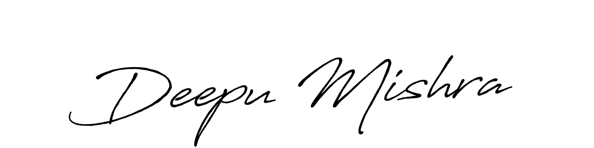 Make a beautiful signature design for name Deepu Mishra. With this signature (Antro_Vectra_Bolder) style, you can create a handwritten signature for free. Deepu Mishra signature style 7 images and pictures png