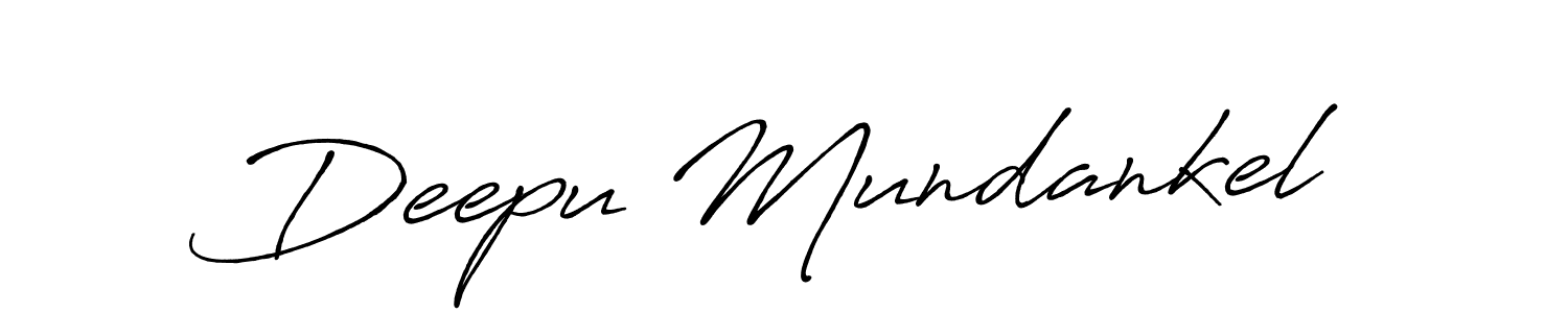 Use a signature maker to create a handwritten signature online. With this signature software, you can design (Antro_Vectra_Bolder) your own signature for name Deepu Mundankel. Deepu Mundankel signature style 7 images and pictures png