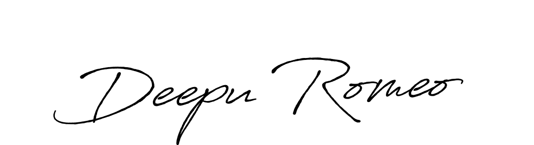 Design your own signature with our free online signature maker. With this signature software, you can create a handwritten (Antro_Vectra_Bolder) signature for name Deepu Romeo. Deepu Romeo signature style 7 images and pictures png