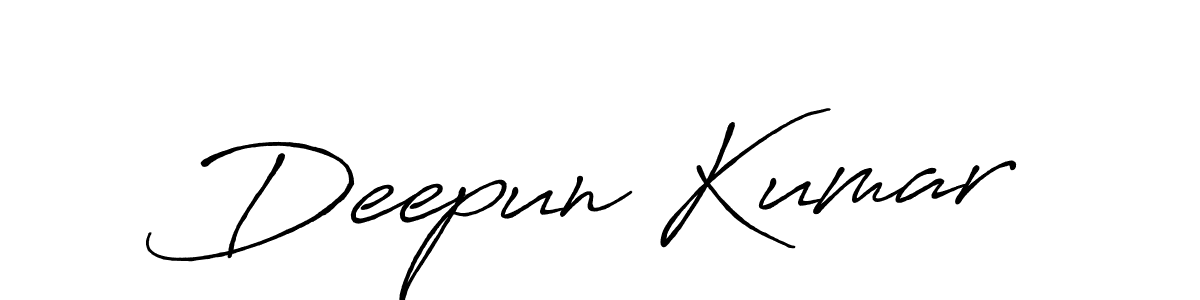 Also we have Deepun Kumar name is the best signature style. Create professional handwritten signature collection using Antro_Vectra_Bolder autograph style. Deepun Kumar signature style 7 images and pictures png