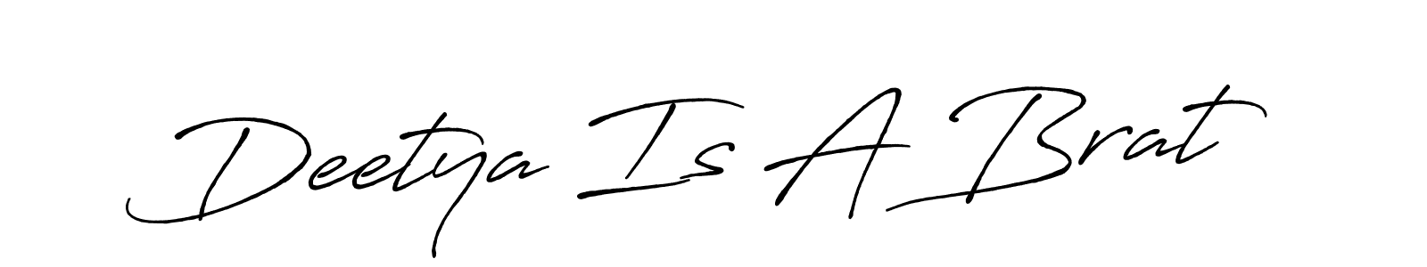 How to make Deetya Is A Brat signature? Antro_Vectra_Bolder is a professional autograph style. Create handwritten signature for Deetya Is A Brat name. Deetya Is A Brat signature style 7 images and pictures png