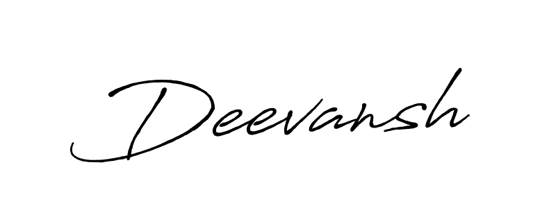 Make a beautiful signature design for name Deevansh. With this signature (Antro_Vectra_Bolder) style, you can create a handwritten signature for free. Deevansh signature style 7 images and pictures png