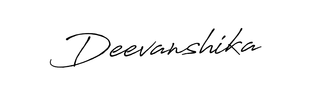 Create a beautiful signature design for name Deevanshika. With this signature (Antro_Vectra_Bolder) fonts, you can make a handwritten signature for free. Deevanshika signature style 7 images and pictures png