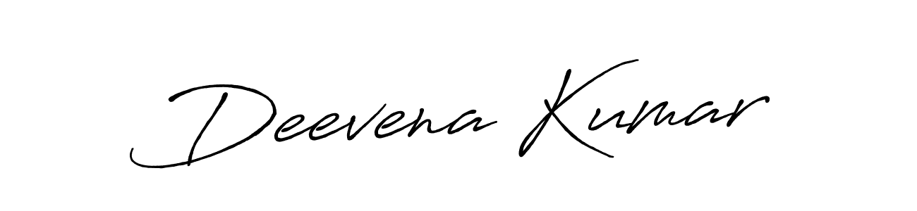 Make a beautiful signature design for name Deevena Kumar. With this signature (Antro_Vectra_Bolder) style, you can create a handwritten signature for free. Deevena Kumar signature style 7 images and pictures png
