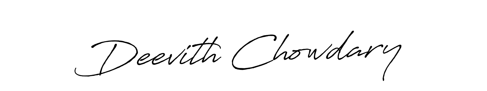 You should practise on your own different ways (Antro_Vectra_Bolder) to write your name (Deevith Chowdary) in signature. don't let someone else do it for you. Deevith Chowdary signature style 7 images and pictures png