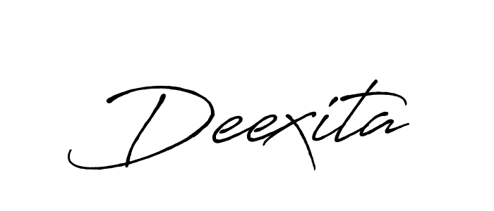 The best way (Antro_Vectra_Bolder) to make a short signature is to pick only two or three words in your name. The name Deexita include a total of six letters. For converting this name. Deexita signature style 7 images and pictures png