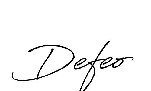 The best way (Antro_Vectra_Bolder) to make a short signature is to pick only two or three words in your name. The name Defeo include a total of six letters. For converting this name. Defeo signature style 7 images and pictures png