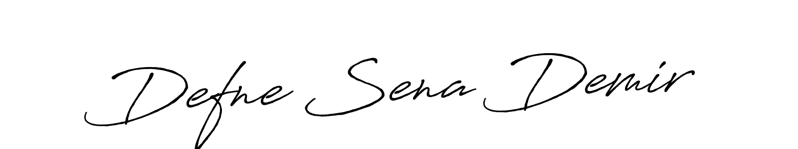 The best way (Antro_Vectra_Bolder) to make a short signature is to pick only two or three words in your name. The name Defne Sena Demir include a total of six letters. For converting this name. Defne Sena Demir signature style 7 images and pictures png