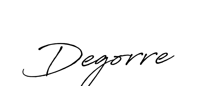 How to make Degorre name signature. Use Antro_Vectra_Bolder style for creating short signs online. This is the latest handwritten sign. Degorre signature style 7 images and pictures png