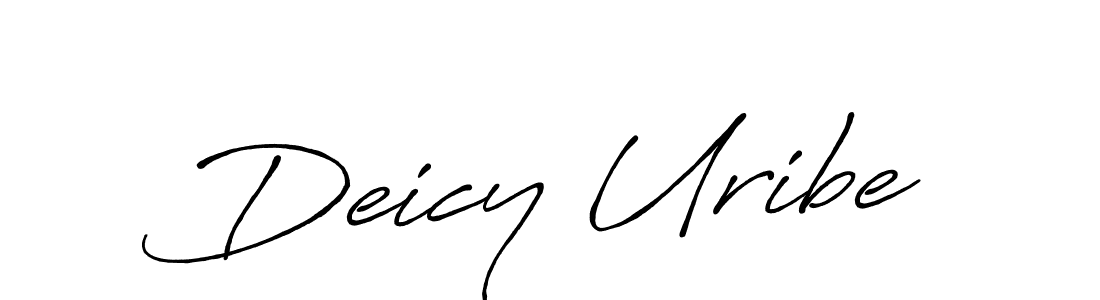 How to make Deicy Uribe name signature. Use Antro_Vectra_Bolder style for creating short signs online. This is the latest handwritten sign. Deicy Uribe signature style 7 images and pictures png