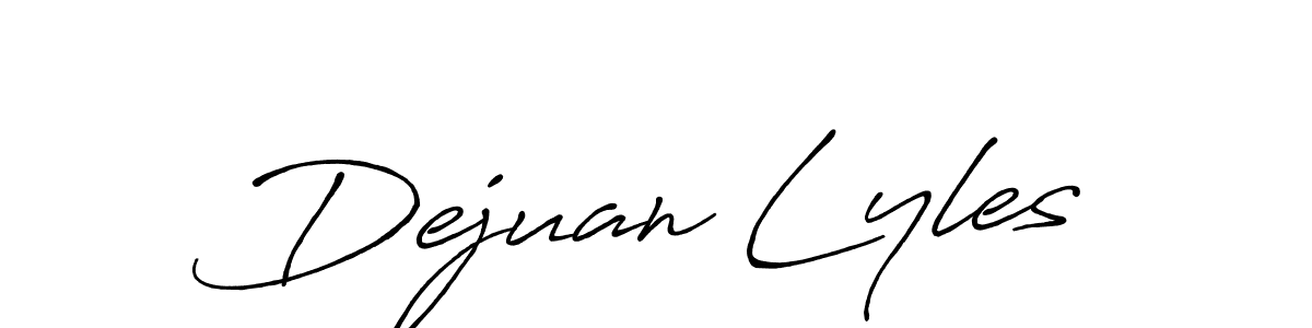 How to make Dejuan Lyles name signature. Use Antro_Vectra_Bolder style for creating short signs online. This is the latest handwritten sign. Dejuan Lyles signature style 7 images and pictures png