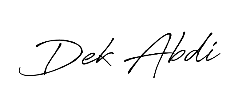 if you are searching for the best signature style for your name Dek Abdi. so please give up your signature search. here we have designed multiple signature styles  using Antro_Vectra_Bolder. Dek Abdi signature style 7 images and pictures png