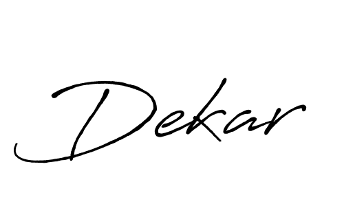 Use a signature maker to create a handwritten signature online. With this signature software, you can design (Antro_Vectra_Bolder) your own signature for name Dekar. Dekar signature style 7 images and pictures png