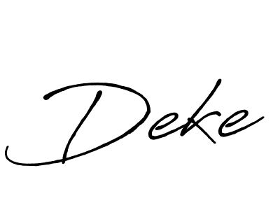Use a signature maker to create a handwritten signature online. With this signature software, you can design (Antro_Vectra_Bolder) your own signature for name Deke. Deke signature style 7 images and pictures png