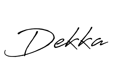 Design your own signature with our free online signature maker. With this signature software, you can create a handwritten (Antro_Vectra_Bolder) signature for name Dekka. Dekka signature style 7 images and pictures png