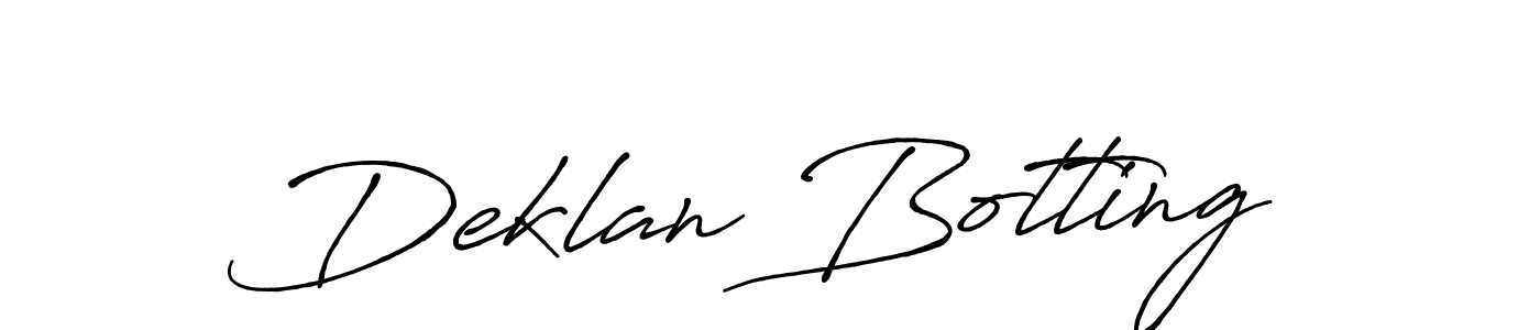 Create a beautiful signature design for name Deklan Botting. With this signature (Antro_Vectra_Bolder) fonts, you can make a handwritten signature for free. Deklan Botting signature style 7 images and pictures png