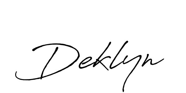 Create a beautiful signature design for name Deklyn. With this signature (Antro_Vectra_Bolder) fonts, you can make a handwritten signature for free. Deklyn signature style 7 images and pictures png