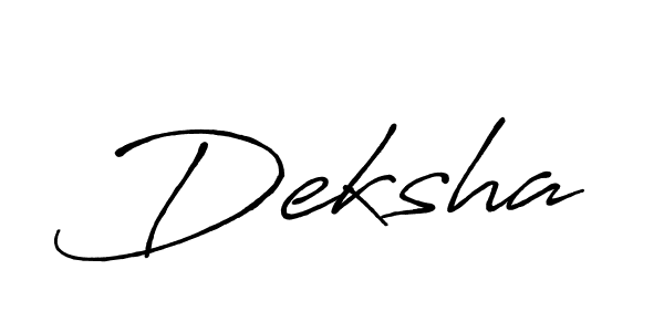 Also we have Deksha name is the best signature style. Create professional handwritten signature collection using Antro_Vectra_Bolder autograph style. Deksha signature style 7 images and pictures png