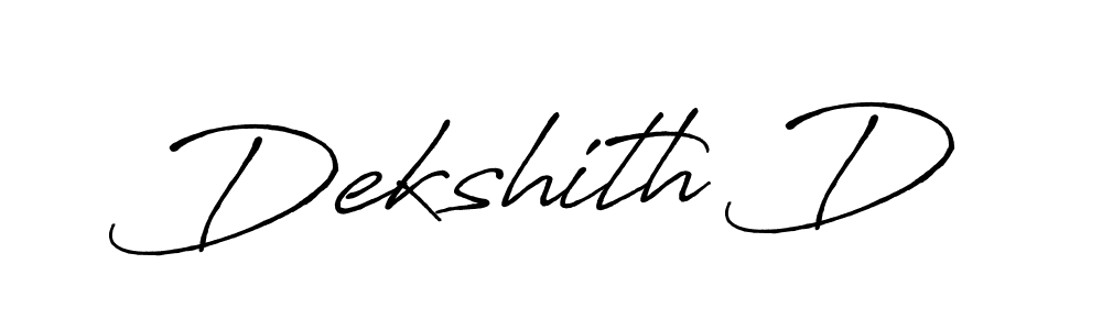 Make a beautiful signature design for name Dekshith D. With this signature (Antro_Vectra_Bolder) style, you can create a handwritten signature for free. Dekshith D signature style 7 images and pictures png