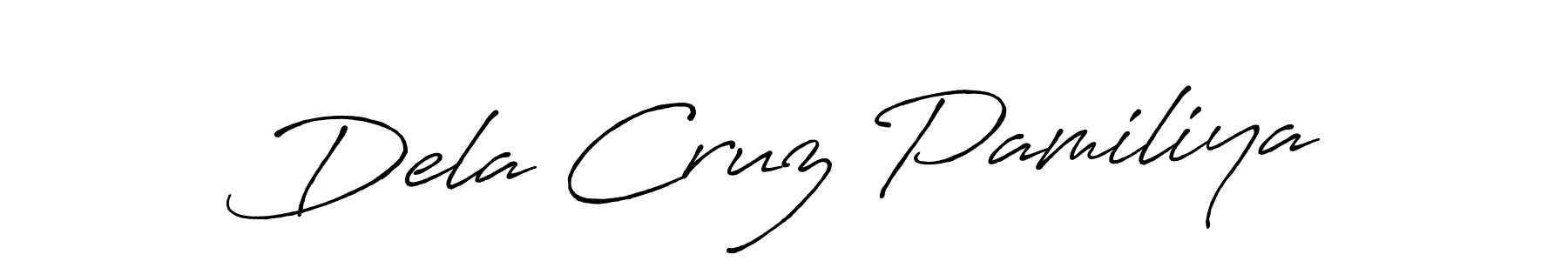 Also we have Dela Cruz Pamiliya name is the best signature style. Create professional handwritten signature collection using Antro_Vectra_Bolder autograph style. Dela Cruz Pamiliya signature style 7 images and pictures png