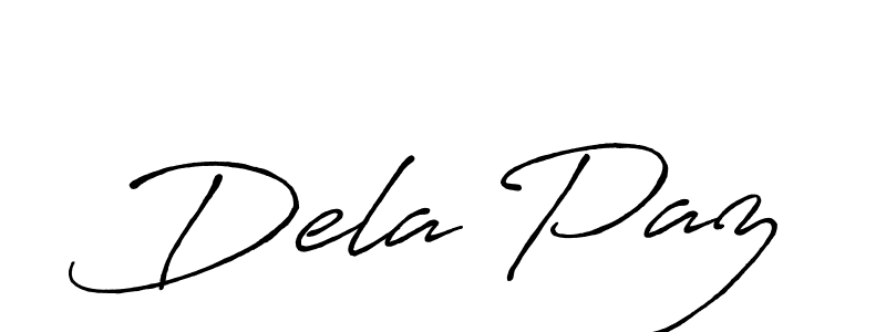 Use a signature maker to create a handwritten signature online. With this signature software, you can design (Antro_Vectra_Bolder) your own signature for name Dela Paz. Dela Paz signature style 7 images and pictures png