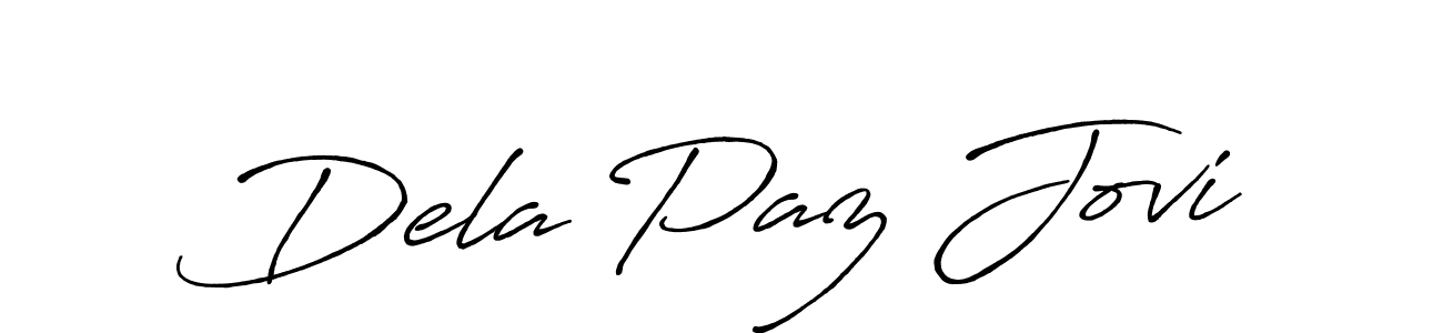 Make a beautiful signature design for name Dela Paz Jovi. With this signature (Antro_Vectra_Bolder) style, you can create a handwritten signature for free. Dela Paz Jovi signature style 7 images and pictures png