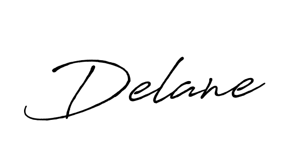 Delane stylish signature style. Best Handwritten Sign (Antro_Vectra_Bolder) for my name. Handwritten Signature Collection Ideas for my name Delane. Delane signature style 7 images and pictures png