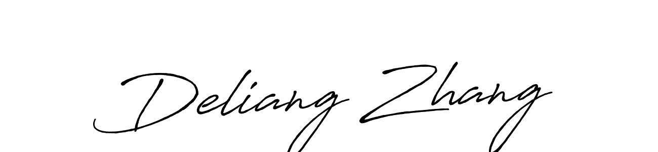 Create a beautiful signature design for name Deliang Zhang. With this signature (Antro_Vectra_Bolder) fonts, you can make a handwritten signature for free. Deliang Zhang signature style 7 images and pictures png