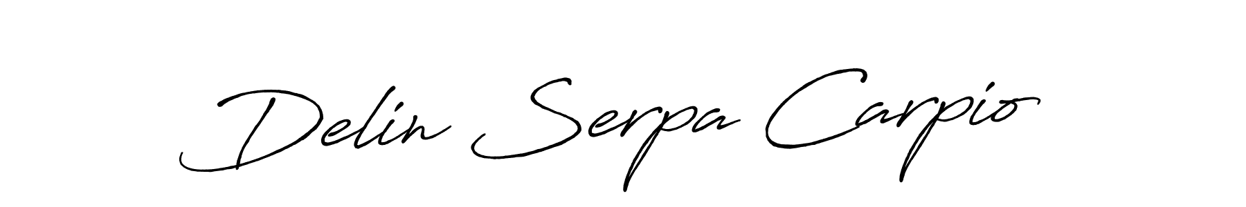 Antro_Vectra_Bolder is a professional signature style that is perfect for those who want to add a touch of class to their signature. It is also a great choice for those who want to make their signature more unique. Get Delin Serpa Carpio name to fancy signature for free. Delin Serpa Carpio signature style 7 images and pictures png