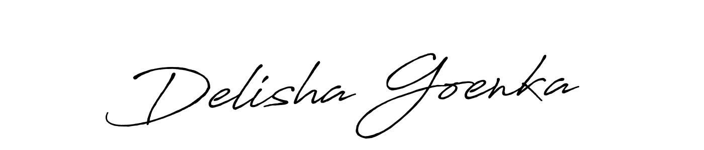 Delisha Goenka stylish signature style. Best Handwritten Sign (Antro_Vectra_Bolder) for my name. Handwritten Signature Collection Ideas for my name Delisha Goenka. Delisha Goenka signature style 7 images and pictures png