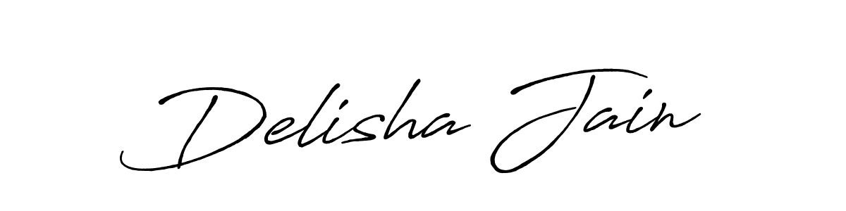 Create a beautiful signature design for name Delisha Jain. With this signature (Antro_Vectra_Bolder) fonts, you can make a handwritten signature for free. Delisha Jain signature style 7 images and pictures png