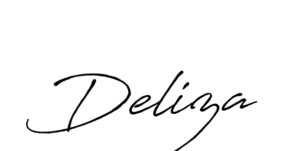 Make a beautiful signature design for name Deliza. With this signature (Antro_Vectra_Bolder) style, you can create a handwritten signature for free. Deliza signature style 7 images and pictures png