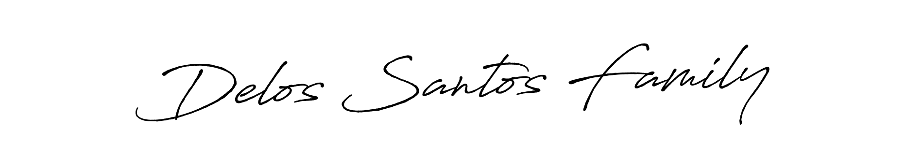 How to make Delos Santos Family name signature. Use Antro_Vectra_Bolder style for creating short signs online. This is the latest handwritten sign. Delos Santos Family signature style 7 images and pictures png