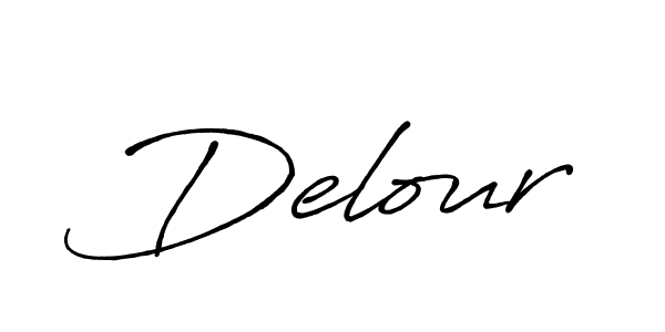 Delour stylish signature style. Best Handwritten Sign (Antro_Vectra_Bolder) for my name. Handwritten Signature Collection Ideas for my name Delour. Delour signature style 7 images and pictures png