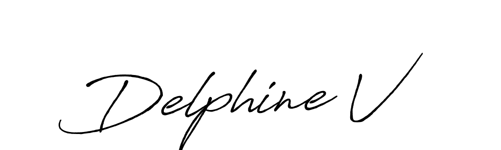 How to make Delphine V name signature. Use Antro_Vectra_Bolder style for creating short signs online. This is the latest handwritten sign. Delphine V signature style 7 images and pictures png