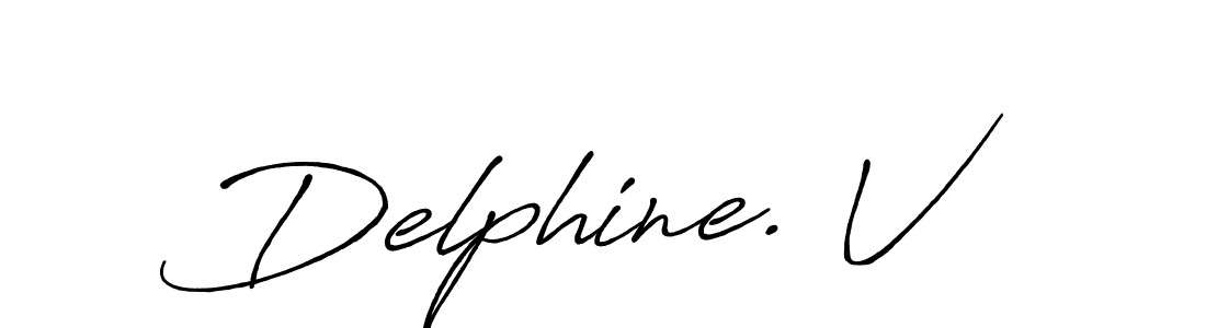 How to make Delphine. V name signature. Use Antro_Vectra_Bolder style for creating short signs online. This is the latest handwritten sign. Delphine. V signature style 7 images and pictures png