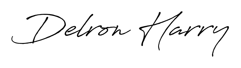 A sleek calligraphic signature for name Delron Harry utilizing Antro_Vectra_Bolder styling. Great for adding personal signatures to photos and art. Delron Harry signature style 7 images and pictures png