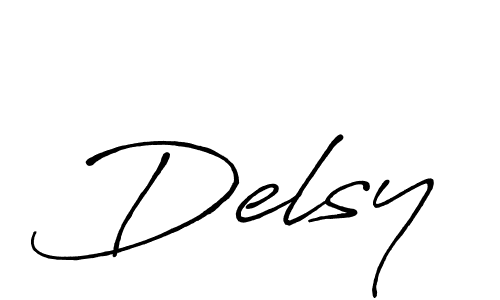 How to make Delsy name signature. Use Antro_Vectra_Bolder style for creating short signs online. This is the latest handwritten sign. Delsy signature style 7 images and pictures png