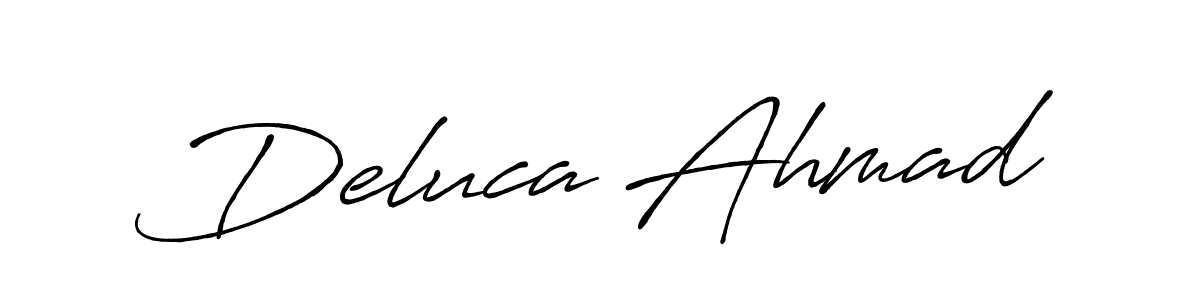 Make a beautiful signature design for name Deluca Ahmad. Use this online signature maker to create a handwritten signature for free. Deluca Ahmad signature style 7 images and pictures png