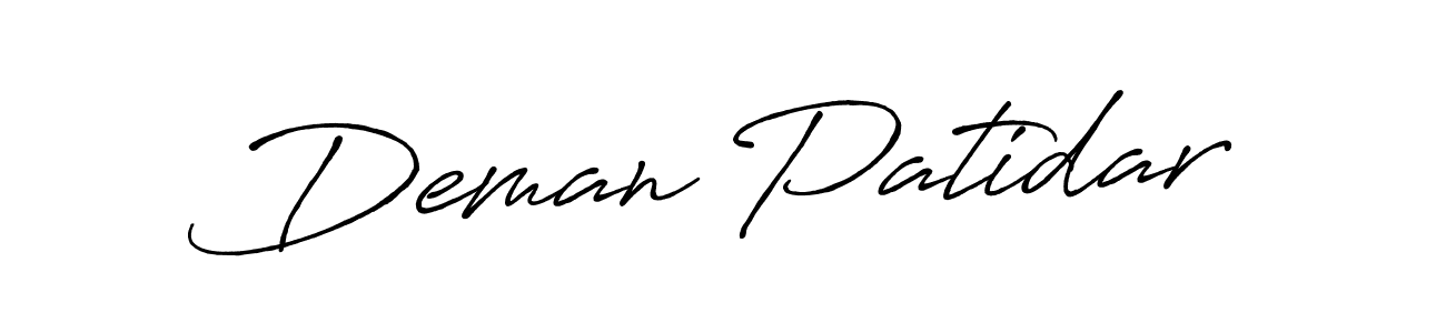 How to make Deman Patidar signature? Antro_Vectra_Bolder is a professional autograph style. Create handwritten signature for Deman Patidar name. Deman Patidar signature style 7 images and pictures png
