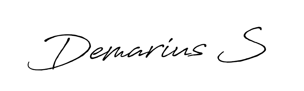 How to make Demarius S name signature. Use Antro_Vectra_Bolder style for creating short signs online. This is the latest handwritten sign. Demarius S signature style 7 images and pictures png