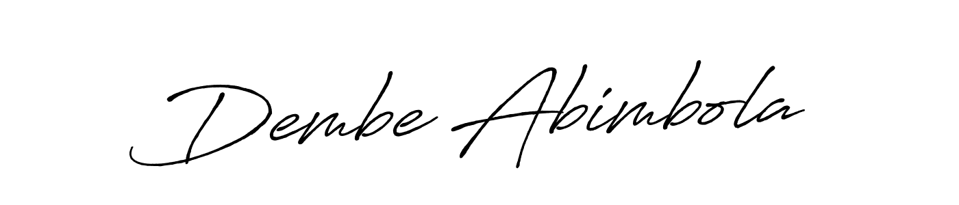 The best way (Antro_Vectra_Bolder) to make a short signature is to pick only two or three words in your name. The name Dembe Abimbola include a total of six letters. For converting this name. Dembe Abimbola signature style 7 images and pictures png